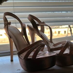 De Blossom Collection Shimmering Rose Gold Heels